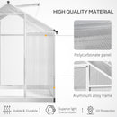 Outsunny 8x6ft Aluminium Greenhouse with/ Door Window Galvanized Base PC Panel