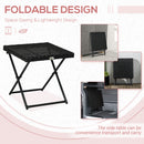Outsunny Folding Square Rattan Coffee Table w/ Steel Frame Bistro Garden Black