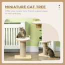 PawHut 52cm Kitty Activity Centre w/ Bed, Jute Scratching Post