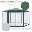 Outsunny Garden Hexagonal Gazebo Patio Outdoor Canopy Patio Party Tent Green