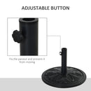 Outsunny 13KG Round Parasol Base Heavy Duty Cement Stand Umbrella Holder Garden