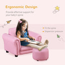 HOMCOM Kids Sofa Chair Set Armchair Seating Seat Bedroom Playroom Stool Pink