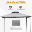 Outsunny 3x3(m) Outdoor Patio Gazebo Steel Canopy Tent Pavilion 2-Tier Roof Top