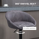 HOMCOM Modern Swivel Bar Stools Set of 2 with Adjustable Height, Dark Brown