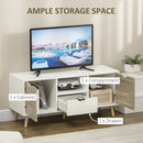 HOMCOM TV Cabinet Entertainment Centre w/ Storage Cabinet and Drawer, Grey