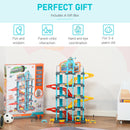 HOMCOM 5-Level Car Parking Garage Toy Race Tracks Car Ramp Set Toddler Car Game