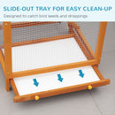 PawHut Wooden Bird Cage Outdoor Aviary for Finches w/ Removable Tray - Orange