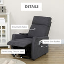 HOMCOM Power Lift Chair, Fabric Electric Recliner with Side Pocket, Grey