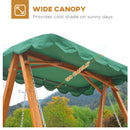 Outsunny Swing Chair 3 Seater Swinging Wooden Hammock Garden Seat Outdoor Canopy