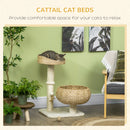 PawHut 72cm Cat Activity Centre w/ Two Bed, Toy Ball, Sisal Scratching Post