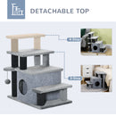 PawHut Dog Steps for Bed 4 Step Pet Stairs Cat House with Detachable Cover