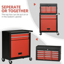 DURHAND Tool Chest Rolling Garage Workshop Organizer w/ 6 Drawer Black
