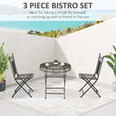 Outsunny 3PCs Garden Bistro Set with 2 Folding Chair and 1 Table, Bronze