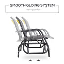 Outsunny 2-Person Patio Glider Bench Gliding Chair Loveseat w/ Armrest Grey