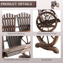 Outsunny 2 Seater Garden Bench w/ Wheel-Shaped Armrests Carbonised colour