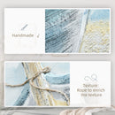 HOMCOM Hand-Painted Wall Art, Canvas Painting Artwork Beach Boat, 90 x 90 cm