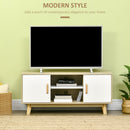 HOMCOM TV Cabinet Stand Entertainment Center w/ Storage for 55" TVs, Natural