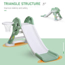 HOMCOM Kids Slide with Basketball Hoop Toddler Climber Freestanding Slider