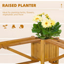 Outsunny Wooden Garden Corner Bench with Planter, Garden Bench Seat for Patio