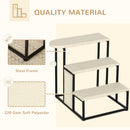 PawHut Cat Stairs w/ Sisal Scratching Board, Hanging Ball, Steel Frame - Cream