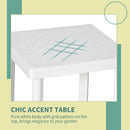Outsunny Patio End Table - White
