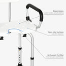 HOMCOM Adjustable Shower Stool with Suction Foot Pads for Elderly Disabled