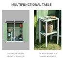 Outsunny Garden Storage Shed Tool Organizer w/ Table, 139x75x160cm, Green