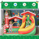 Outsunny Bouncy Castle with Slide Pool Trampoline Climbing Wall with Blower