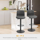 HOMCOM Retro Barstools Set of 2 PU Leather Adjustable Height Swivel Bar Chairs