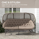 Outsunny 3 Seater Folding Outdoor Egg Chair w/ Flower Pattern, Holder Bags