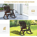Outsunny Fir Wood Rustic Outdoor Patio Adirondack Rocking Chair Porch Rocker