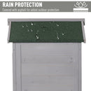 Outsunny 74x55x155cm Garden Storage Shed Cabinet 2 Shelves Hooks Lock Grey