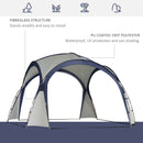 Outsunny Outdoor Gazebo Event Dome Shelter Party Tent for Garden Cream and Blue