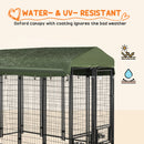 PawHut Outdoor Dog Kennel w/ Weather-Resistant Cover, 244 x 122 x 183cm - Green