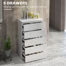 HOMCOM Bedroom Chest of Drawers, High Gloss 5 Drawers Dresser, Drawer Unit