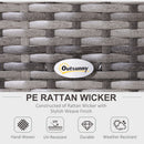Outsunny 5PCS Garden Rattan Wicker Sofa Outdoor Patio Furniture Set w/ Pillow