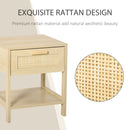 HOMCOM Nightstand Bedside Table End Table Storage Organizer W/ Drawer Shelf