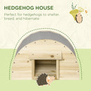 PawHut Wooden Hedgehog House Hibernation Home, for Gardens, 40 x 30.2 x 23.5 cm