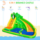 Outsunny Kids Bouncy Castle with Slide Pool Basket Gun Climbing Wall W/ Blower