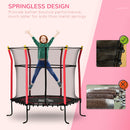 HOMCOM 5.2FT Kids Trampoline w/enclosure Indoor Outdoor for 3-10 Years - Red
