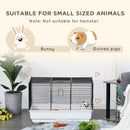 PawHut Small Pet Cage, Indoor Rabbit Guinea Pig House w/ Wood Floor, Trays