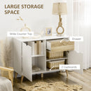 HOMCOM Free Standing Sideboard Storage Cabinet, Accent Cupboard with Drawer