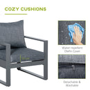 Outsunny 4 Piece Aluminium Outdoor Furniture Set w/ Table & Olefin Cushion Cover