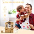 Outsunny Wooden Outdoor Playhouse w/ Door Windows Bench for Kids Children