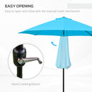 Outsunny 2.6M Patio Umbrella Outdoor Sunshade Canopy w/ Tilt and Crank Blue