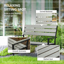 Outsunny 2 Seater Garden Bench with Steel Frame Garden Loveseat 122x65x92cm Grey