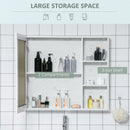 kleankin Bathroom White Cabinet Wall Mounted Storage Organiser w/ Mirrored Door