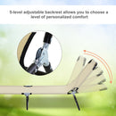 Outsunny Folding Lounge Chair Outdoor Chaise Lounge for Bench Patio Beige