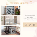 PawHut Wooden Pet Gate Foldable Freestanding Pet Gate w/ Three Panels - Grey