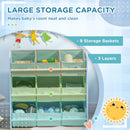 ZONEKIZ Storage Unit W/9 Removable Storage Baskets for Nursery Playroom - Blue